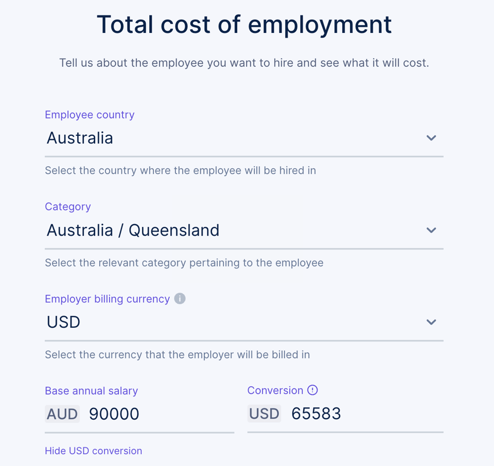 NEW Calculate the cost of employment for any international employee